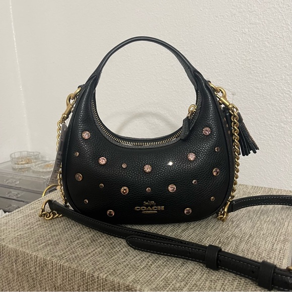 NWT! Coach Mini Carmen Crossbody Bag with Crystals - Picture 1 of 8